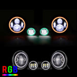 Auxbeam (4pcs/set) RGB LED Headlights+Fog Lights Package for Jeep Wrangler