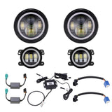 Auxbeam (4pcs/set) RGB LED Headlights+Fog Lights Package for Jeep Wrangler