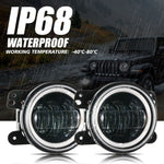 2pcs/set) 4 Inch Amber White LED Fog Lights with DRL For Jeep Wrangler JK 2007-2017 Front Bumper Lamp