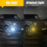 2pcs/set) 4 Inch Amber White LED Fog Lights with DRL For Jeep Wrangler JK 2007-2017 Front Bumper Lamp