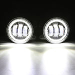 2pcs/set) 4 Inch Amber White LED Fog Lights with DRL For Jeep Wrangler JK 2007-2017 Front Bumper Lamp