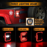 (2pcs/set) LED Tail Light Clear Lens Brake Lamp with Turn Signal & DRL for 2007-2017 Jeep Wrangler JK